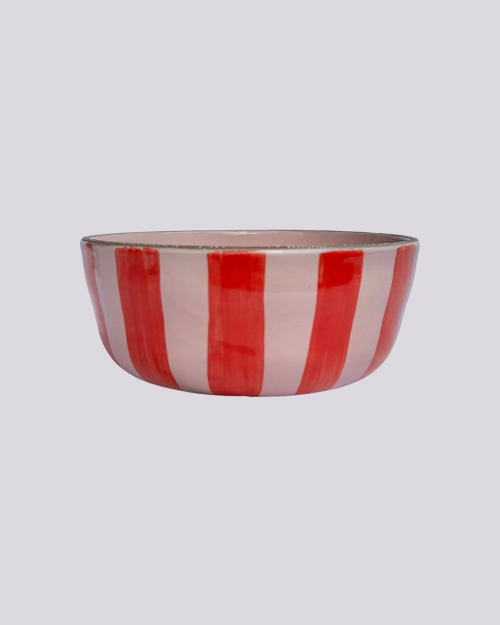 Bowl Rayas Rojo