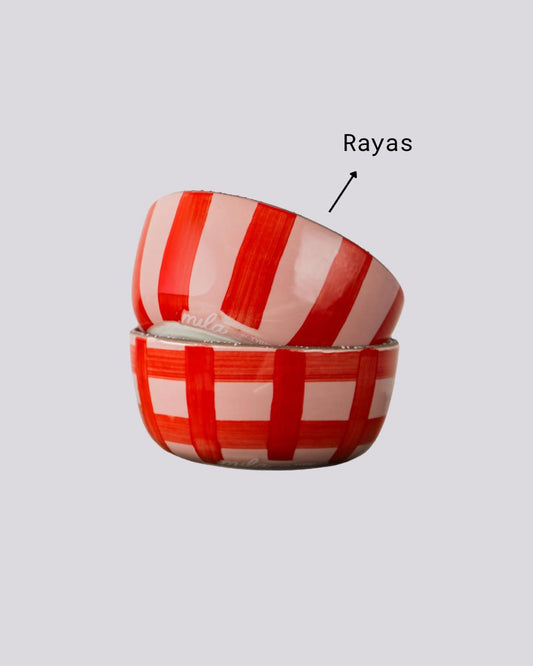 Bowl Rayas Rojo